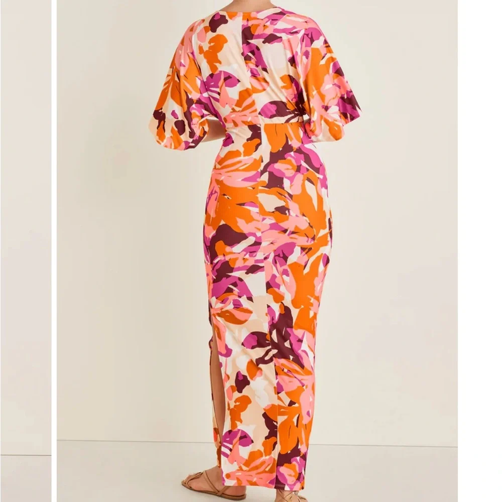 VENUS Vibrant Floral Maxi Dress - Pink, Orange, Purple - Picture 2 of 3